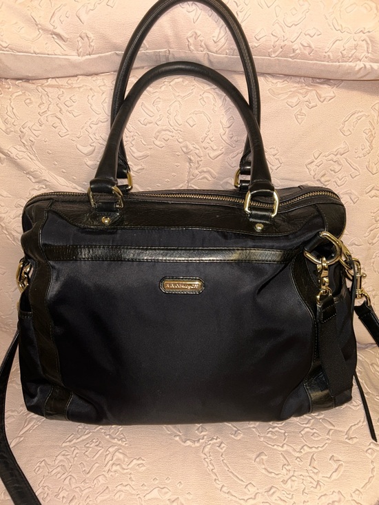 Rebecca Minkoff Handbags - Rebecca Minkoff Black Nylon and Leather Diaper Bag with Gold Hardware